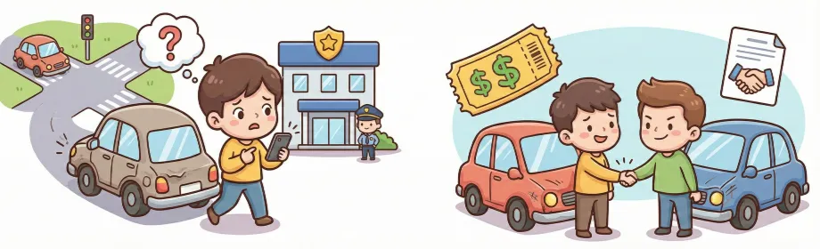 車禍離開現場還能報警嗎？擦撞沒報警各自離開、事後備案罰單與和解全解析